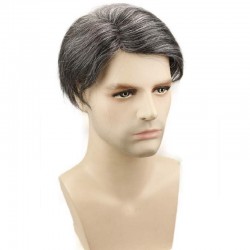 Men’s Wig - Toupee, Full Swiss Lace Base, Color #1B30 (Off Black), Made With Remy Indian Human Hair