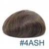 Men's Wig - Toupee, Super Fine Welded Mono Base, Color #4ASH (Dark Brown with Ash Tone), Made With Remy Indian Human Hair