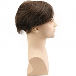 Men's Wig - Toupee, Super Fine Welded Mono Base, Color #4ASH (Dark Brown with Ash Tone), Made With Remy Indian Human Hair