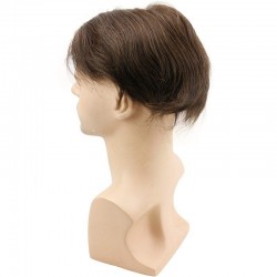 Men's Wig - Toupee, Super Fine Welded Mono Base, Color 4ASH (Dark Brown with Ash Tone), Made With Remy Indian Human Hair