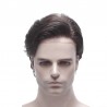 Men's Wig - Toupee, French Lace Base with Poly all around, Color #1A (Black), Made With Remy Indian Human Hair