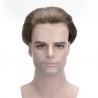 Men's Wig - Toupee, Fine Mono with Skin and French Lace front Base, Color #4 (Dark Brown), Made With Remy Indian Human Hair