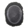 Men’s Wig - Toupee, Afro Curl, French Lace Base with Thin clear PU, Color #1A (Black), Made With Remy Indian Human Hair