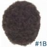 Men’s Wig - Toupee, Afro Curl, French Lace Base with Thin clear PU, Color #1B (Off Black), Made With Remy Indian Human Hair