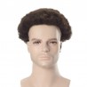 Men’s Wig - Toupee, Afro Curl, French Lace Base with Thin clear PU, Color #1B (Off Black), Made With Remy Indian Human Hair