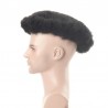 Men’s Wig - Toupee, Afro Curl, French Lace Base with Thin clear PU, Color #1 (Jet Black), Made With Remy Indian Human Hair