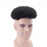 Men’s Wig - Toupee, Afro Curl, Fine Mono with NPU and Lace Front Base, Color #1 (Jet Black), Made With Remy Indian Hair