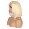 Full Lace Wig, Short Length, 10", Bob Cut, Color #613 (Platinum Blonde), Made With Remy Indian Human Hair