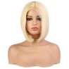 Full Lace Wig, Short Length, 8", Bob Cut, Color #613 (Platinum Blonde), Made With Remy Indian Human Hair