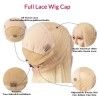Full Lace Wig, Medium Length, Color #60 (Lightest Blonde), Made With Remy Indian Human Hair