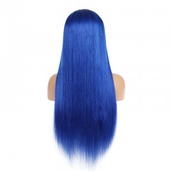 Full Lace Wig, Long Length, Color Blue, Made With Remy Indian Human Hair