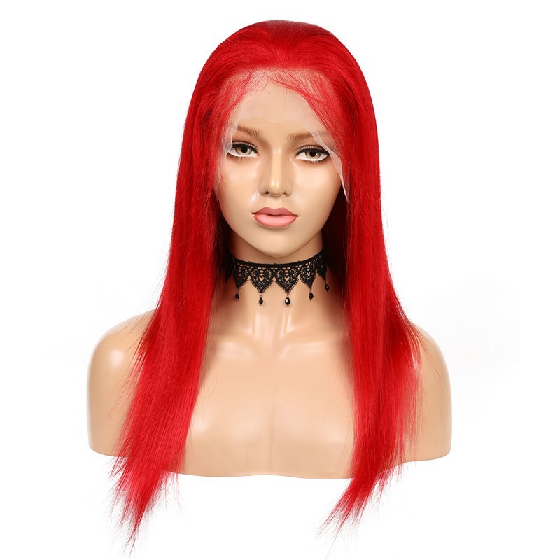 Full Lace Wig, Long Length, Color Red, Made With Remy Indian Human Hair