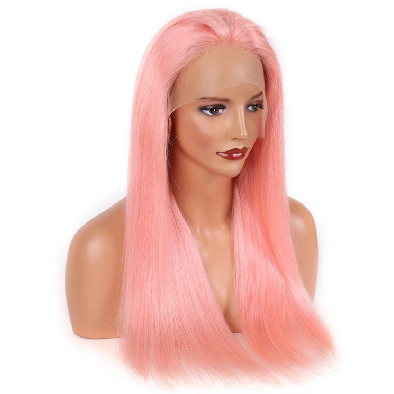 Full Lace Wig, Long Length, Color Pink, Made With Remy Indian Human Hair