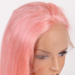 Full Lace Wig, Long Length, Color Pink, Made With Remy Indian Human Hair