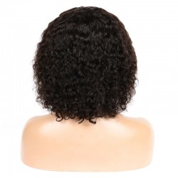 Lace Front Wig, Short Length, 10", Curly, Color #1B (Off Black), Made with Remy Indian Human Hair