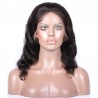 Lace Front Wig, Medium Length, Body Wave, Color #1 (Jet Black), Made With Remy Indian Human Hair