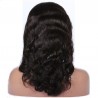 Lace Front Wig, Medium Length, Body Wave, Color #1 (Jet Black), Made With Remy Indian Human Hair