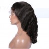 Lace Front Wig, Medium Length, Body Wave, Color #1 (Jet Black), Made With Remy Indian Human Hair