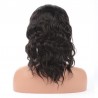 Lace Front Wig, Medium Length, Loose Wavy, Color #1 (Jet Black), Made With Remy Indian Human Hair
