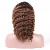 Lace Front Wig, Medium Length, Deep Wavy, Color #4 (Dark Brown), Made With Remy Indian Human Hair
