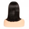 Lace Front Wig, Medium Length, Baby Hair, Color #1B (Off Black), Made with Remy Indian Human Hair