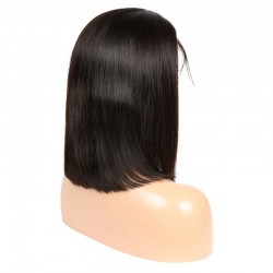 Lace Front Wig, Medium Length, Baby Hair, Color #1B (Off Black), Made with Remy Indian Human Hair