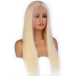 Full Lace Wig, Long Length, Color #22 (Light Pale Blonde), Made With Remy Indian Human Hair
