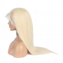 Full Lace Wig, Long Length, Color #60 (Lightest Blonde), Made With Remy Indian Human Hair