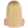 Lace Front Wig, Long Length, Curly, Color #613 (Platinum Blonde), Made With Remy Indian Human Hair