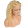 Lace Front Wig, Long Length, Curly, Color #613 (Platinum Blonde), Made With Remy Indian Human Hair