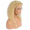 Lace Front Wig, Long Length, Curly, Color #613 (Platinum Blonde), Made With Remy Indian Human Hair
