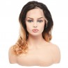 Lace Front Wig, Long Length, Body Wave, Ombre Color #1B/27 ( Off Black / Honey Blonde), Made With Remy Indian Human Hair