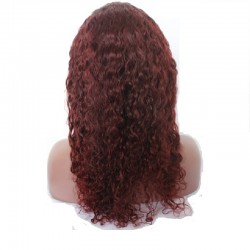 Lace Front Wig, Long Length, Deep Wavy, Color #35 (Red Rust), Made With Remy Indian Human Hair