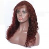 Lace Front Wig, Long Length, Deep Wavy, Color #35 (Red Rust), Made With Remy Indian Human Hair