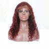 Lace Front Wig, Long Length, Deep Wavy, Color #35 (Red Rust), Made With Remy Indian Human Hair