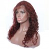 Lace Front Wig, Long Length, Deep Wavy, Color #35 (Red Rust), Made With Remy Indian Human Hair