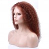 Lace Front Wig, Long Length, Curly, Color #35 (Red Rust), Made With Remy Indian Human Hair