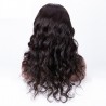 Lace Front Wig, Long Length, Loose Wavy, Color #1B (Off Black), Made With Remy Indian Human Hair