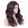 Lace Front Wig, Long Length, Loose Wavy, Color #1B (Off Black), Made With Remy Indian Human Hair