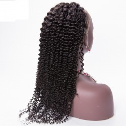 Lace Front Wig, Long Length, Deep Curly, Color #1B (Off Black), Made With Remy Indian Human Hair