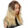 Lace Front Wig, Long Length, Body Wave, Ombre Color #4/613 (Dark Brown / Platinum Blonde), Made With Remy Indian Human Hair
