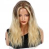 Lace Front Wig, Long Length, Body Wave, Ombre Color #4/613 (Dark Brown / Platinum Blonde), Made With Remy Indian Human Hair
