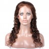 Lace Front Wig, Long Length, Deep Wavy, Color #2 (Darkest Brown), Made With Remy Indian Human Hair