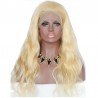 Lace Front Wig, Long Length, Body Wave, Color #613 (Platinum Blonde), Made With Remy Indian Human Hair