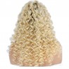 Lace Front Wig, Long Length, Deep Curly, Ombre Color #1B/60 (Off Black / Lightest Blonde), Made With Remy Indian Human Hair