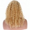 Lace Front Wig, Long Length, Deep Curly, Color #24 (Golden Blonde), Made With Remy Indian Human Hair