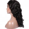 Lace Front Wig, Long Length, Natural Curly, Color #1B (Off Black), Made with Remy Indian Human Hair