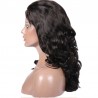 Lace Front Wig, Long Length, Natural Curly, Color #1B (Off Black), Made with Remy Indian Human Hair