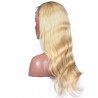 Lace Front Wig, Long Length, Body Wave, Ombre Color #1B/613 (Off Black / Platinum Blonde), Made With Remy Indian Human Hair
