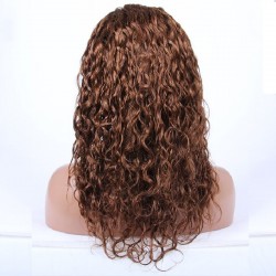 Lace Front Wig, Long Length, Curly, Color #30 (Dark Auburn), Made With Remy Indian Human Hair